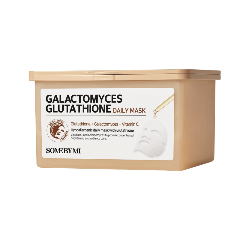 SOME BY MI Galactomyces Glutathione Daily Mask (30 Sheets) – Brightening and Hydrating Korean Face Mask for Radiant Skin