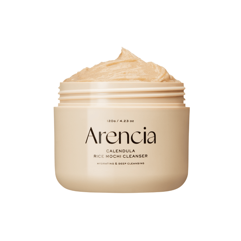 Arencia Calendula Rice Mochi Cleanser 120g gentle solid-to-foam facial cleanser for sensitive skin