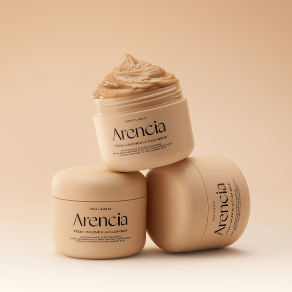 Korean skincare Arencia mochi balm cleanser with calming calendula and fermented rice water