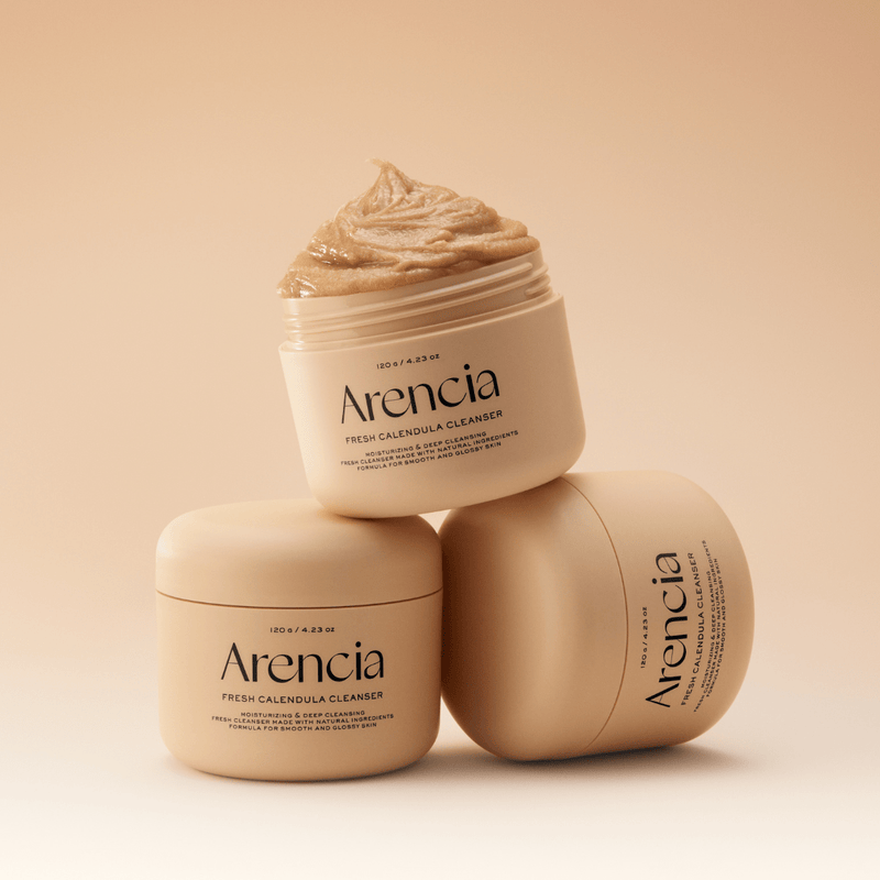 Korean skincare Arencia mochi balm cleanser with calming calendula and fermented rice water