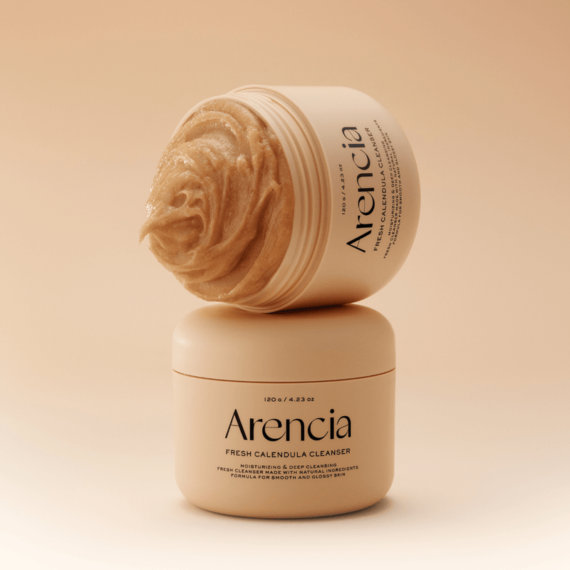 Arencia soothing mochi cleanser for redness and irritation with calendula extract