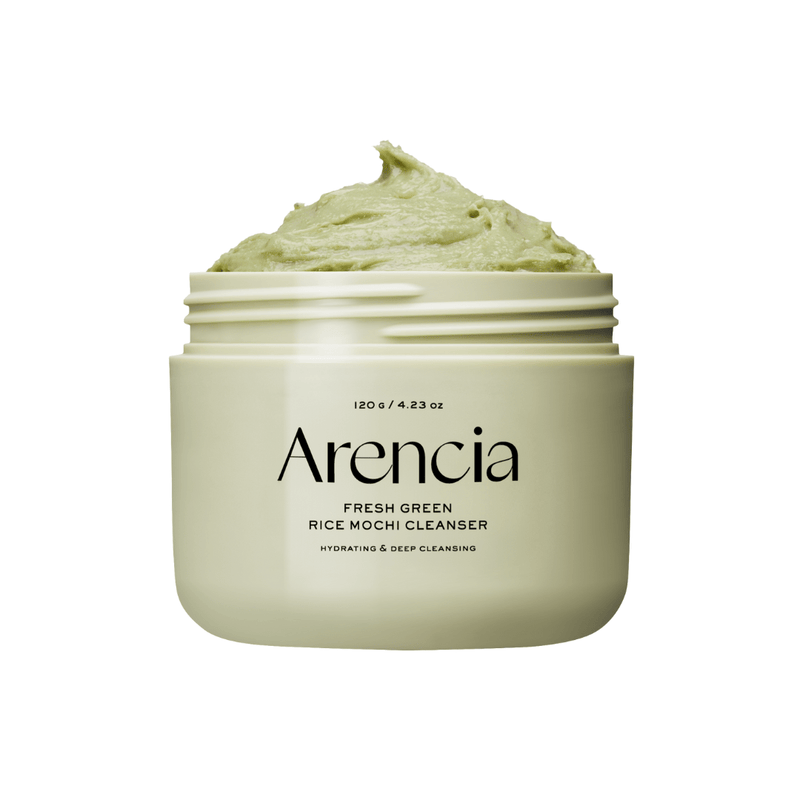 Arencia Fresh Green Rice Mochi Cleanser – Korean vegan solid-to-foam cleanser for bright, balanced and hydrated skin