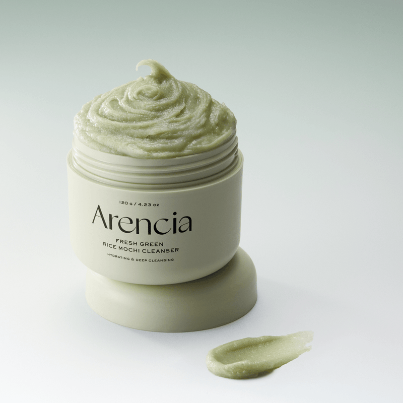Vegan Korean cleansing balm – Arencia Fresh Green Rice Mochi Cleanser for gentle makeup removal and pore cleansing