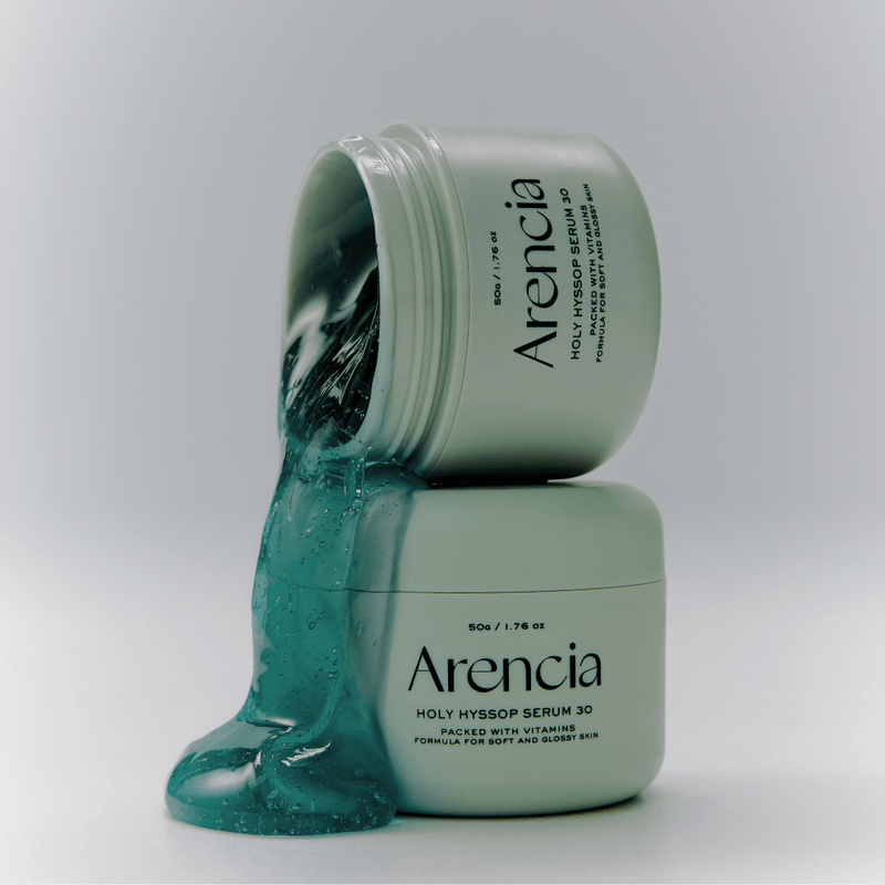 Fast-absorbing daily serum by Arencia with natural blue hyssop and glycerin