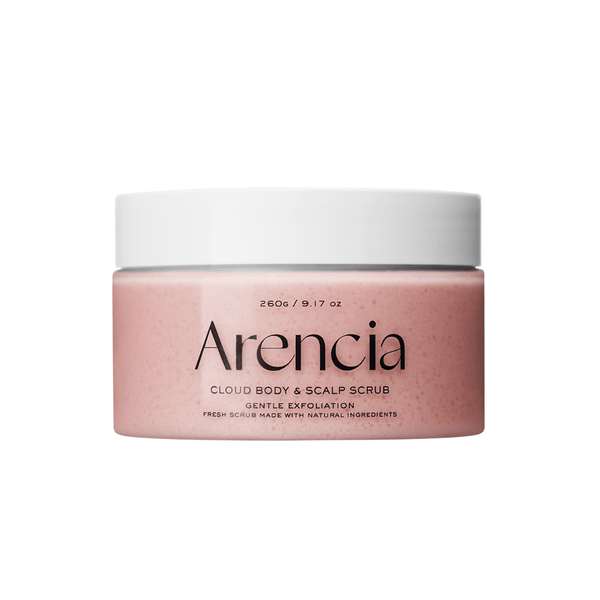 Arencia Fresh Cloud Body & Scalp Scrub Lavender & Pear 260g exfoliating treatment for smooth skin and healthy scalp