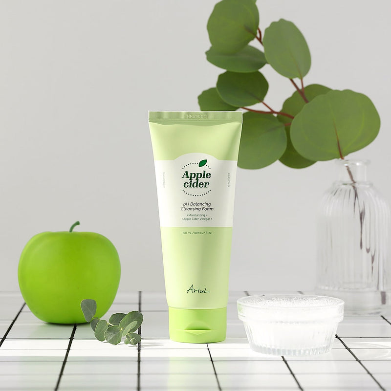 K-beauty favorite Ariul Apple Cider pH Balancing Cleansing Foam for gentle, pH-balanced deep cleansing, perfect for daily Korean skincare routine.