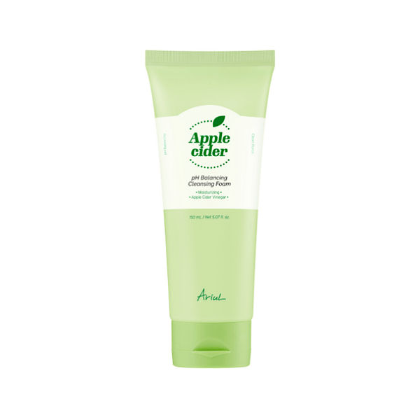 Ariul Apple Cider pH Balancing Cleansing Foam - Korean skincare essential for smooth, glowing skin, enriched with apple cider extract.