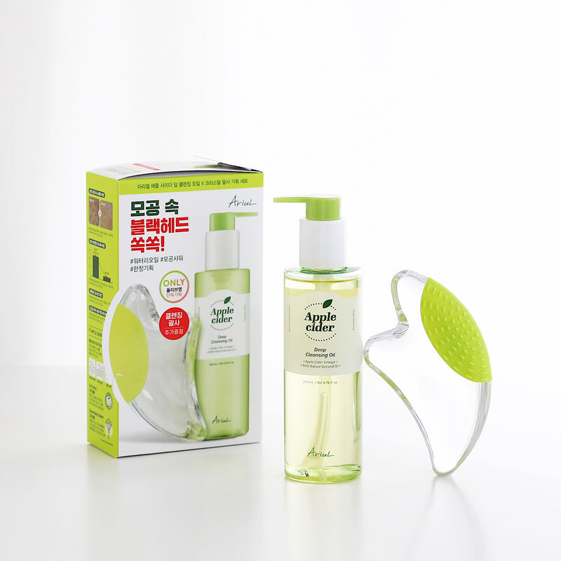 Ariul Apple Cider Deep Cleansing Oil X Crystal Cleansing Massager Set 200ml