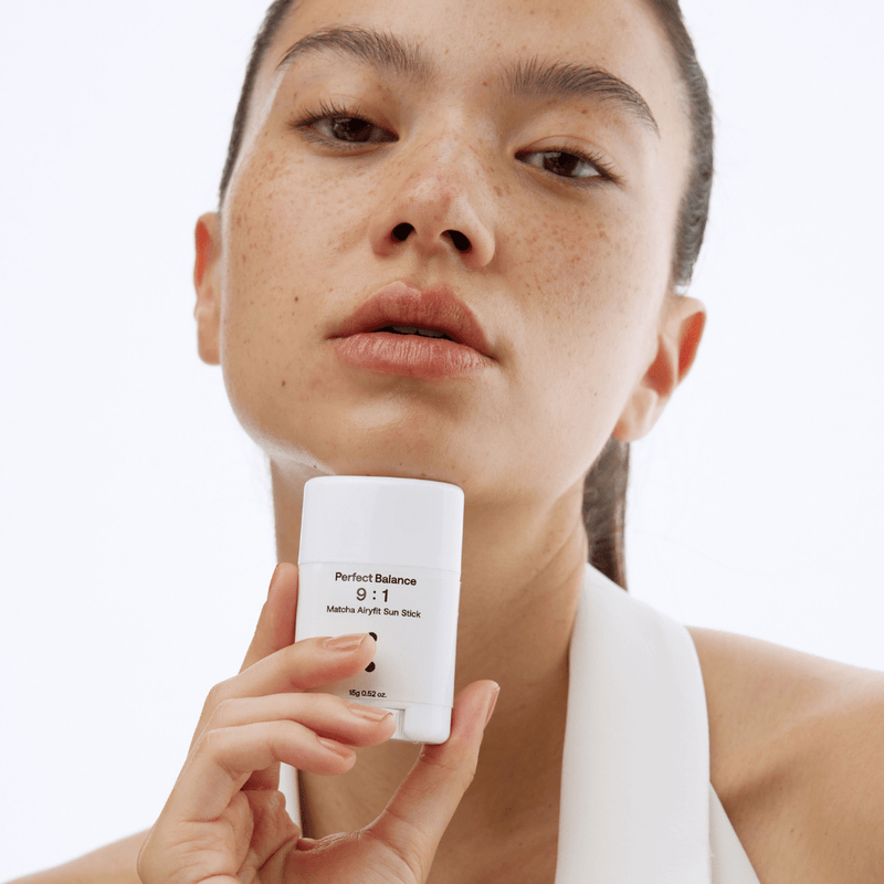 Non-greasy B-LAB Matcha Airyfit Sunscreen Stick ideal for oily and combination skin types