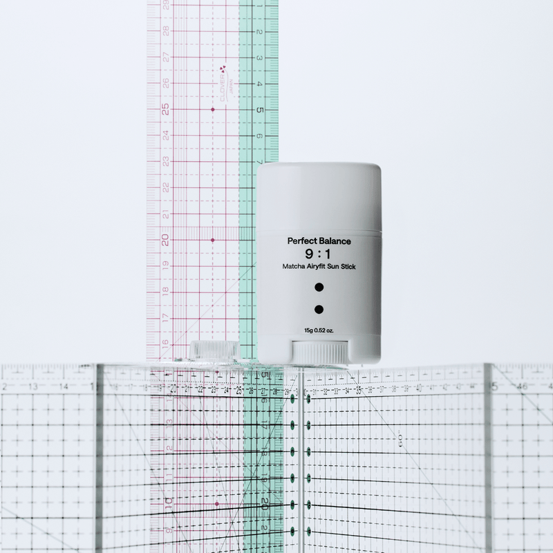 B-LAB Matcha Airyfit Sun Stick providing broad-spectrum UVA and UVB protection with cooling ice plant extract