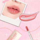 Black Rouge Chewy Lip Glaze GZ01 Peach Blossom glossy lip gloss with dewy finish