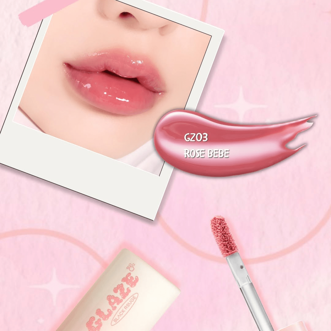 Black Rouge Chewy Lip Glaze GZ03 Rose Bebe