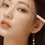 Korean makeup - Close-up of Black Rouge Power Proof Pen Liner P01 Deep Black showing deep black pigment