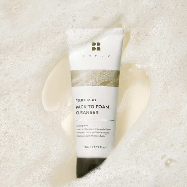 BRMUD Recovery Mud Pack To Foam Cleanser 110ml pore cleansing Korean face wash with Boryeong mud to remove impurities and revitalise skin.