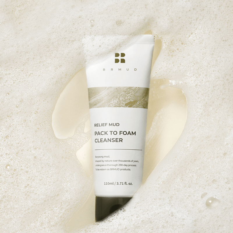 BRMUD Recovery Mud Pack To Foam Cleanser 110ml pore cleansing Korean face wash with Boryeong mud to remove impurities and revitalise skin.