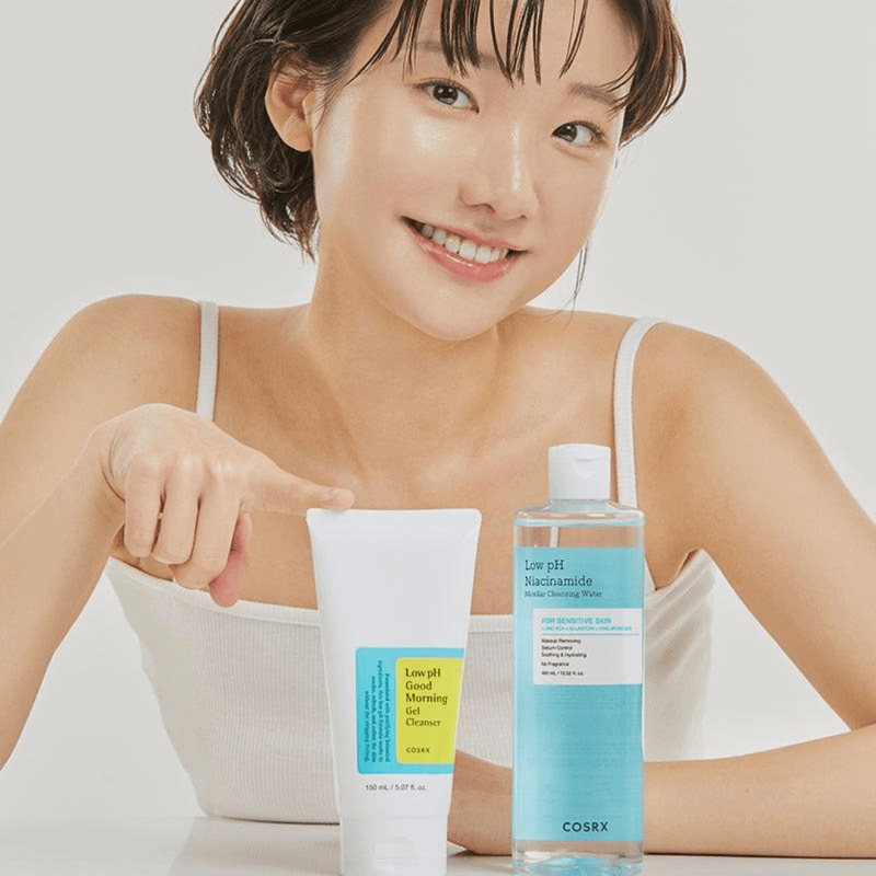 COSRX hydrating micellar water – Niacinamide-infused cleanser to remove impurities, complement with COSRX Low pH Good Morning Gel Cleanser for a full skincare routine