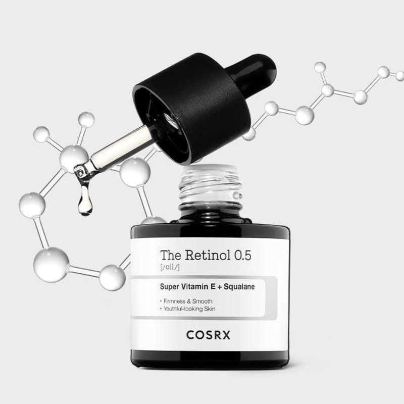 COSRX Retinol Oil – Night-time skincare solution enriched with squalane and Vitamin E for smoother, firmer skin.