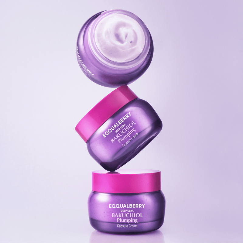 Luxury Eqqualberry Bakuchiol Capsule Cream 50ml for wrinkle care and skin elasticity