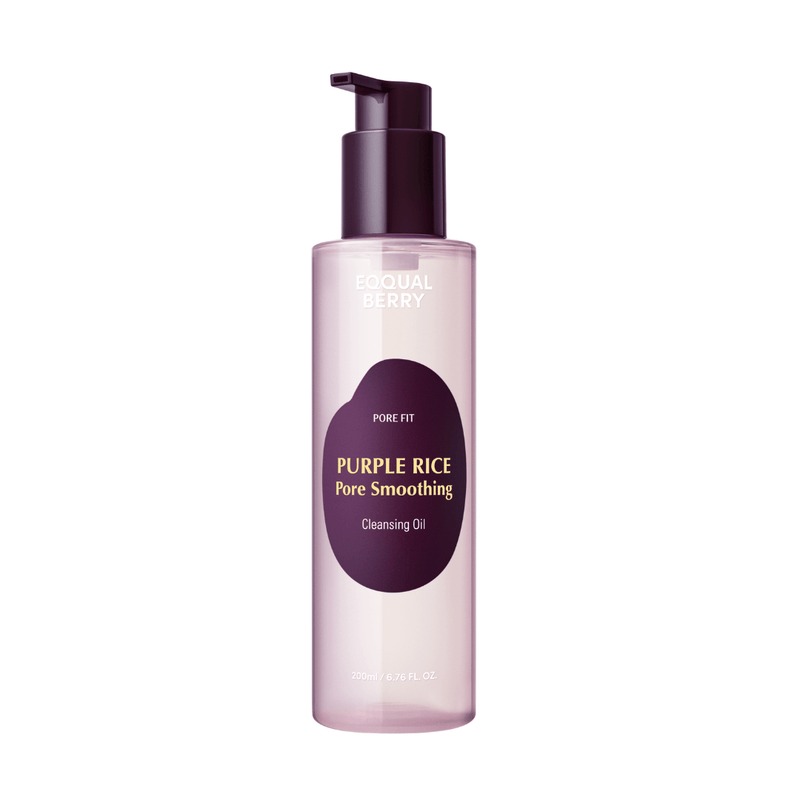 Eqqualberry Purple Rice Cleansing Oil 200ml gently removes makeup and excess sebum while refining pores and hydrating skin.