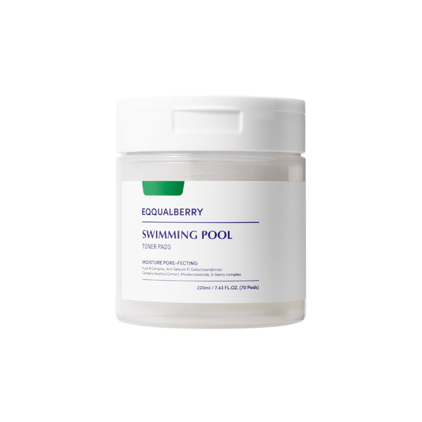 Eqqualberry Swimming Pool Toner Pads for sensitive skin - dual-sided exfoliating and hydrating pads for smoother, balanced complexion