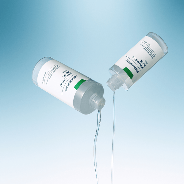 Eqqualberry Swimming Pool Toner 155ml hydrating toner with 8-layer hyaluronic acid for plump, smooth, and dewy skin.