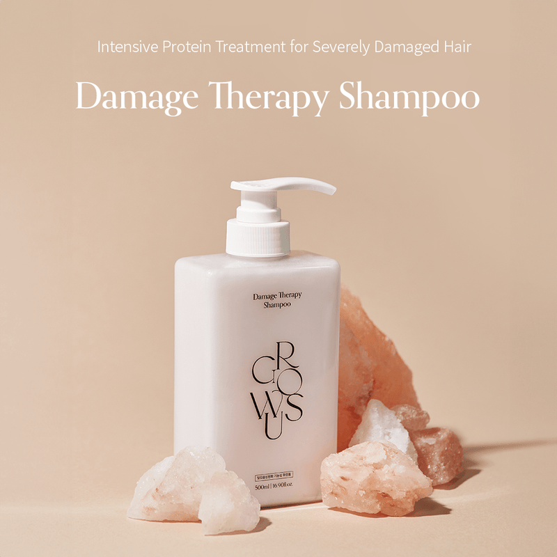 Growus Damage Therapy Shampoo – Repairing shampoo with seaweed complex and collagen for smooth, frizz-free hair