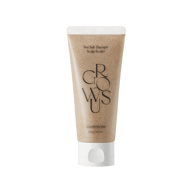 Korean Scalp Treatment - Tube of 'GROWUS' Sea Salt Therapy Scalp Scaler on a white background
