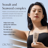 Growus Scalp Exfoliator – Mineral-rich Korean scalp care with seawater and seaweed to purify and revitalise the scalp