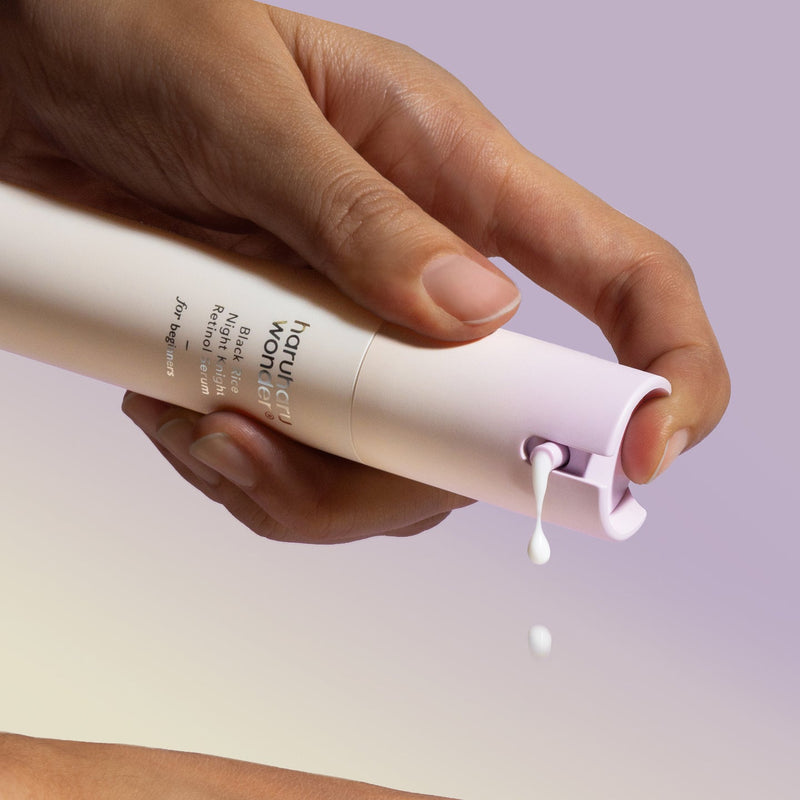 HaruHaru Night Knight Retinol Serum 20ml for evening skincare, refining pores, enhancing elasticity, and promoting youthful glow.