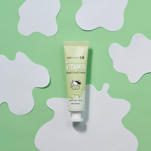 Kwailnara Brightening Glowing Milk Vitamin Hand & Nail Cream 30g – Moisturising Hand Cream with Milk Extract and Vitamins for Radiant Skin
