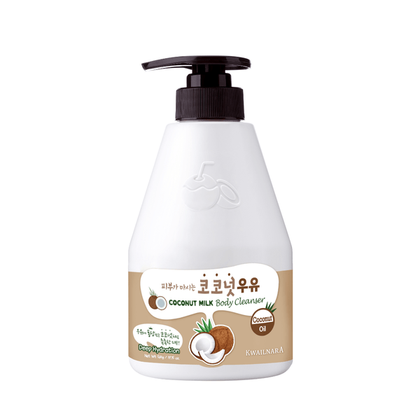 Kwailnara Coconut Milk Body Cleanser, a Korean skincare essential for gentle cleansing and hydration, perfect for smooth and refreshed skin.