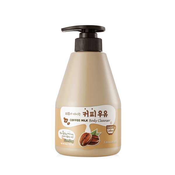 Kwailnara Coffee Milk Body Cleanser  a Korean skincare favourite for gentle cleansing and deep hydration with milk protein and coffee extract.