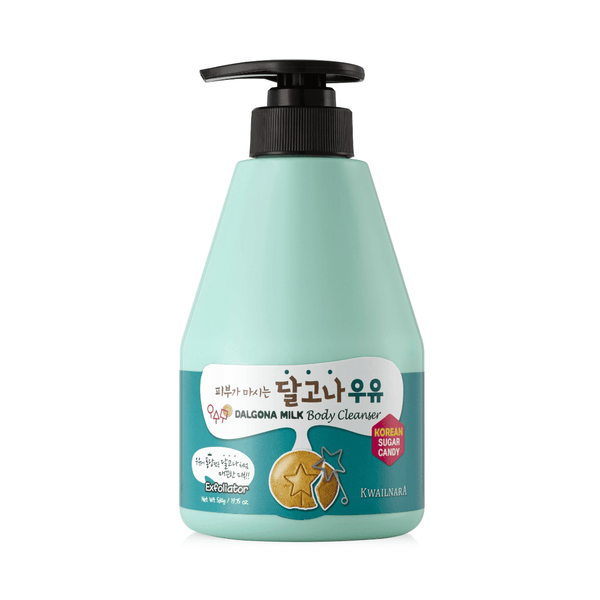 Kwailnara Dalgona Sugar Candy Milk Body Cleanser bottle, featuring a luxurious Korean body care formula for gentle cleansing and hydration.