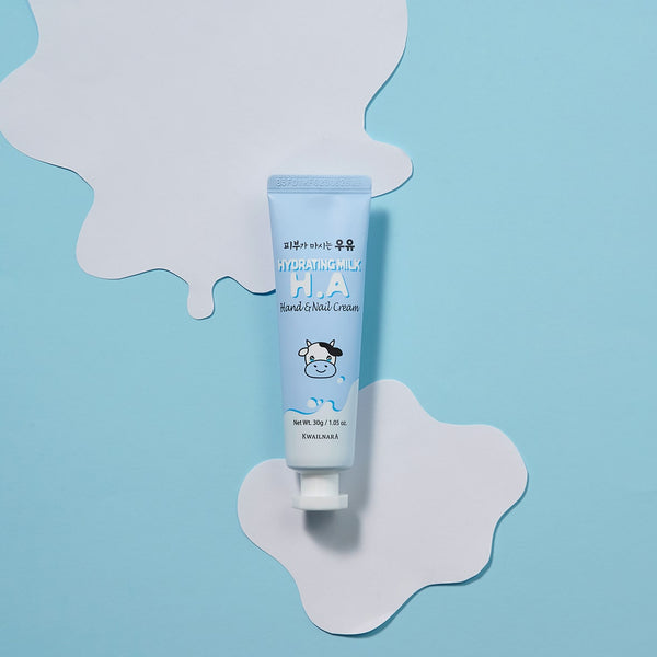 Kwailnara Hydrating Milk H.A Hand & Nail Cream 30g – Moisturising Hand Cream with Hyaluronic Acid and Milk Protein for Soft, Supple Skin