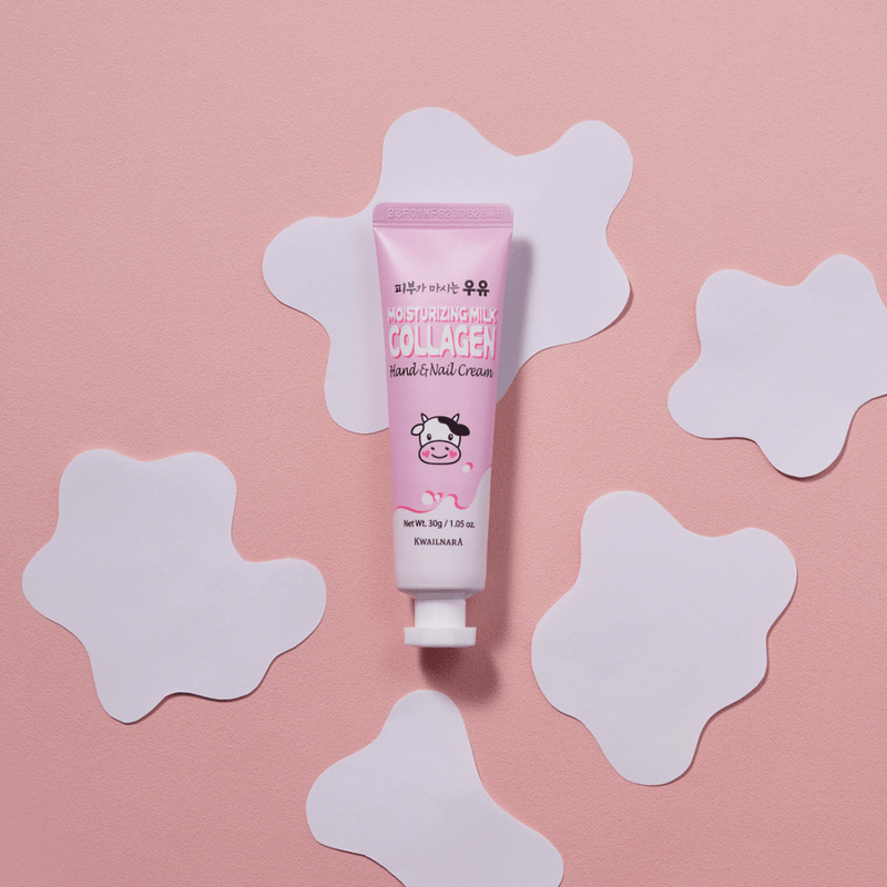 Kwailnara Moisturizing Milk Collagen Hand & Nail Cream 30g – Nourishing hand cream with milk protein and hydrolyzed collagen for soft, supple skin