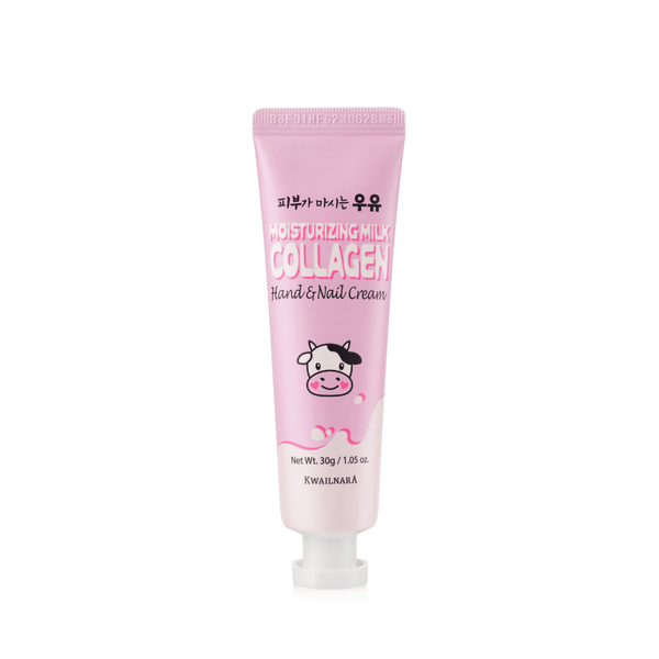 Kwailnara Moisturising Milk Collagen Hand & Nail Cream 30g – Hydrating Hand Cream with Collagen and Milk Extract for Soft, Smooth Hands and Healthy Nails.