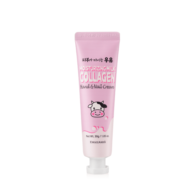 Kwailnara Moisturising Milk Collagen Hand & Nail Cream 30g – Hydrating Hand Cream with Collagen and Milk Extract for Soft, Smooth Hands and Healthy Nails.