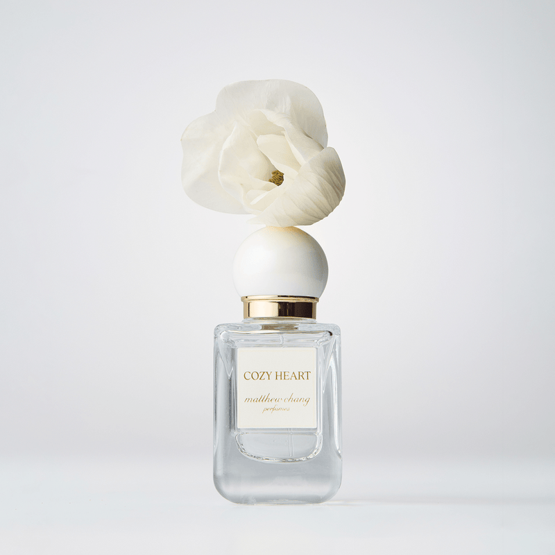 Matthew Chang Cozy Heart 30ml fragrance with bright tangerine top notes and a clean white musk base
