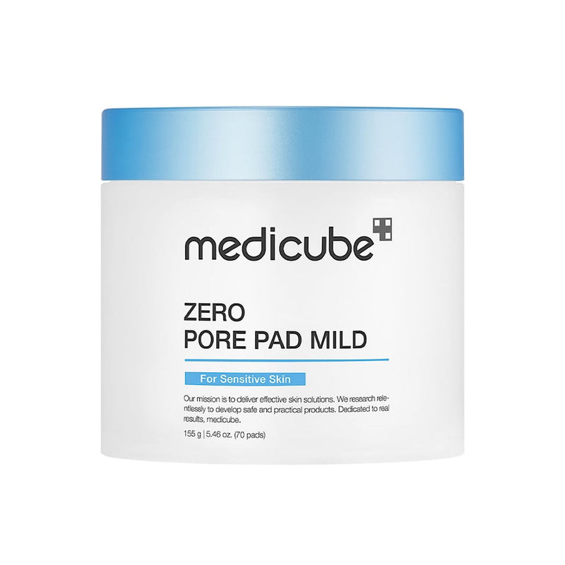 Medicube Zero Pore Pad Mild 70 Pads gentle exfoliating toner pads for sensitive skin.