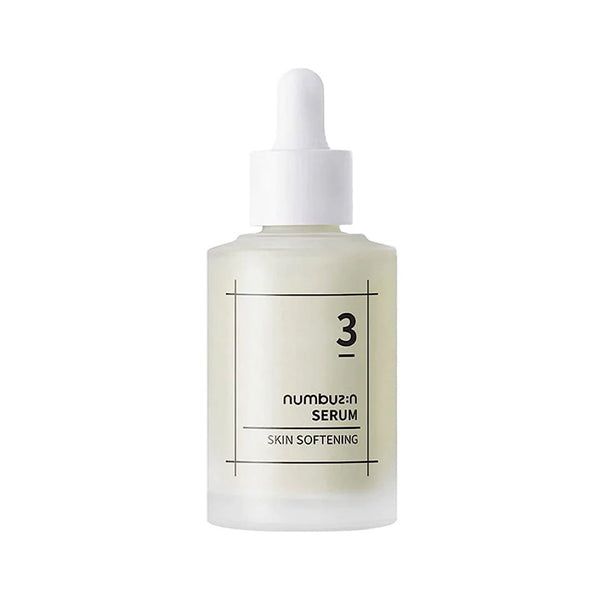 Numbuzin No.3 Skin Softening Serum 50ml – Korean skincare serum for smooth, hydrated skin with gentle exfoliation, ideal for improving skin texture and softness.