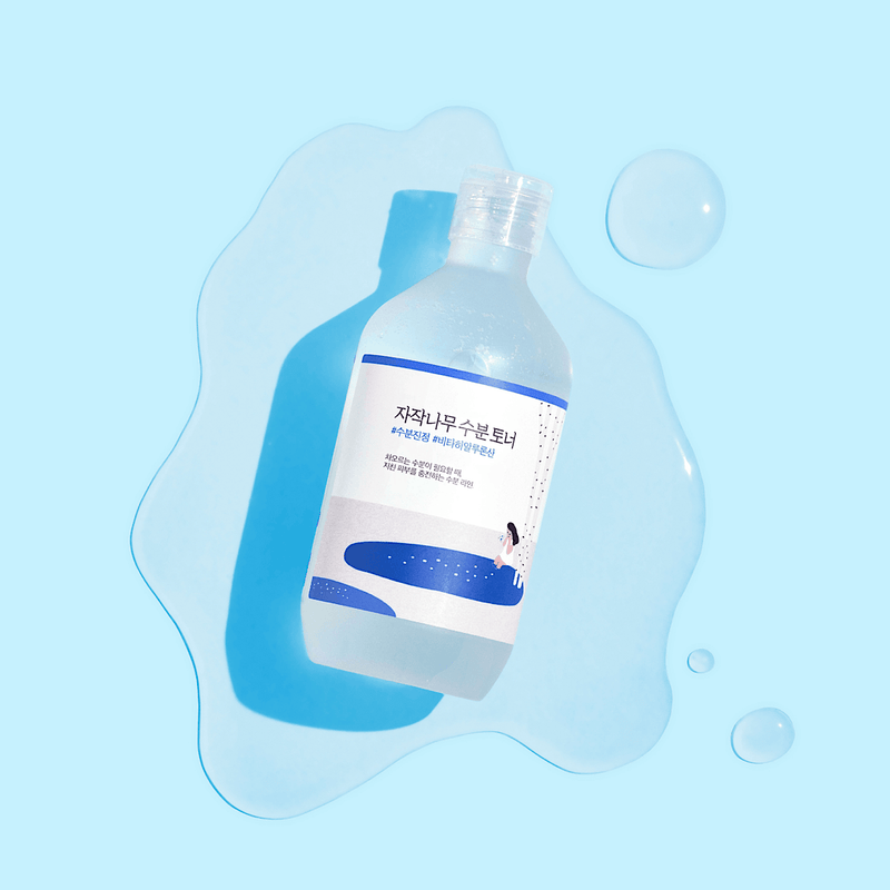 Korean skincare essential: Round Lab Birch Juice Moisturizing Toner 300ml in a sleek bottle for dewy skin, featuring birch juice for intense hydration and sensitive skin care