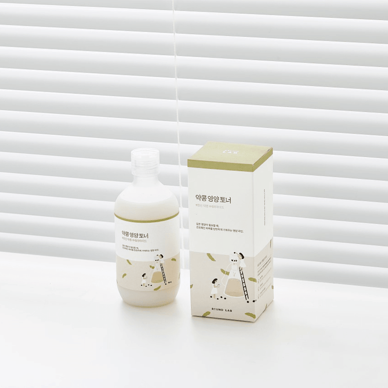 Round Lab Soybean Nourishing Toner 300ml, rich in Korean fermented soy, hyaluronic acid, and ceramides for a glowing, youthful complexion