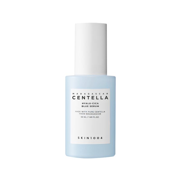 SKIN1004 Madagascar Centella Hyalu-Cica Blue Serum 50ml - lightweight hydrating serum with Centella Asiatica, hyaluronic acid, ceramide, and niacinamide for soothing, brightening, and strengthening sensitive skin