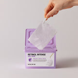 Close-up of SOME BY MI Retinol Intense Daily Mask, an anti-ageing sheet mask designed to hydrate, smooth wrinkles, and rejuvenate skin with retinol, ideal for daily use to maintain a youthful glow.