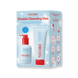 Tocobo Double Cleansing Duo Korean double cleanse set with oil cleanser and foam cleanser for clear skin.